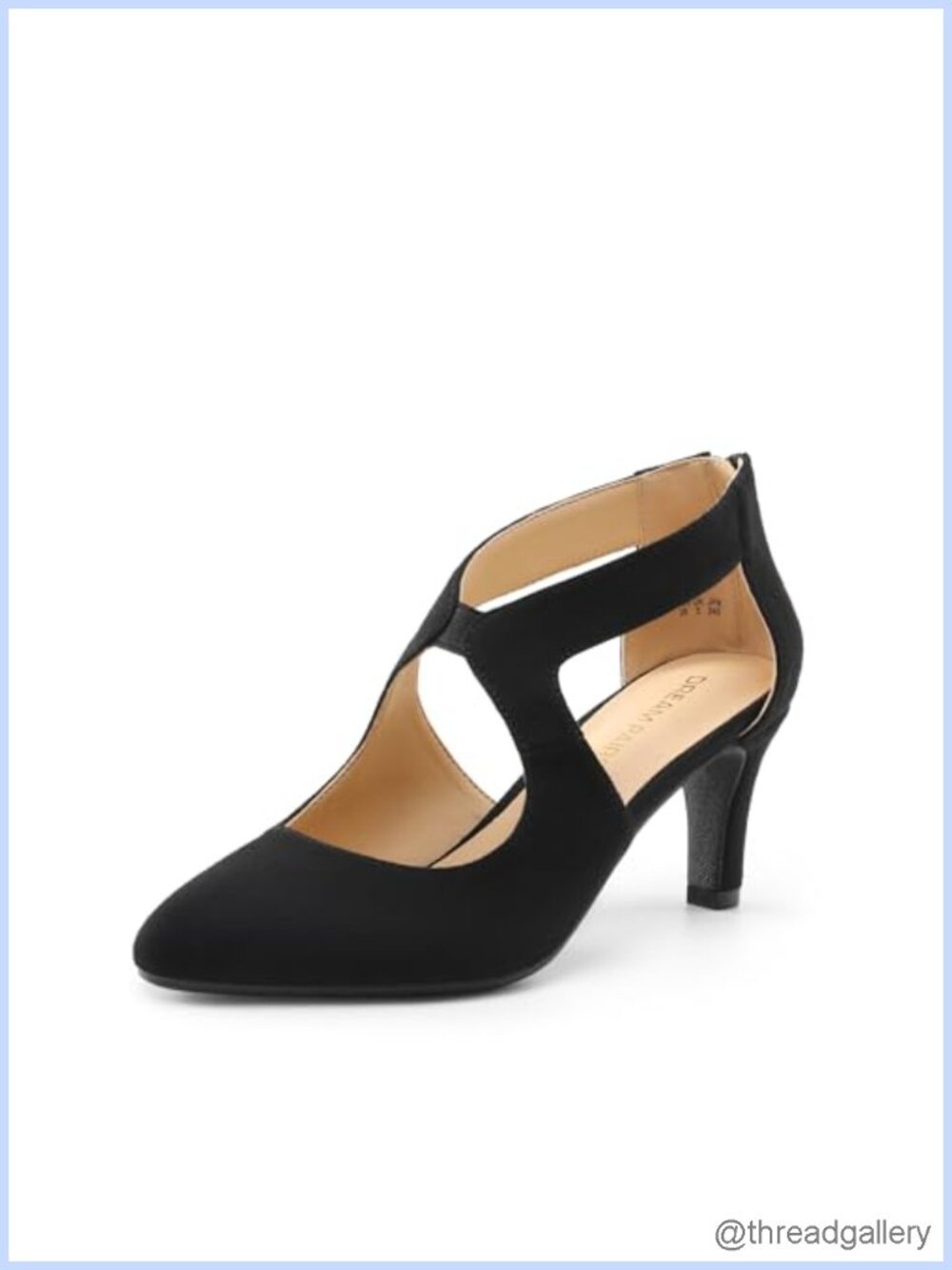 Women's Pointed Toe Kitten Heel Pumps Faux Suede Back Zipper